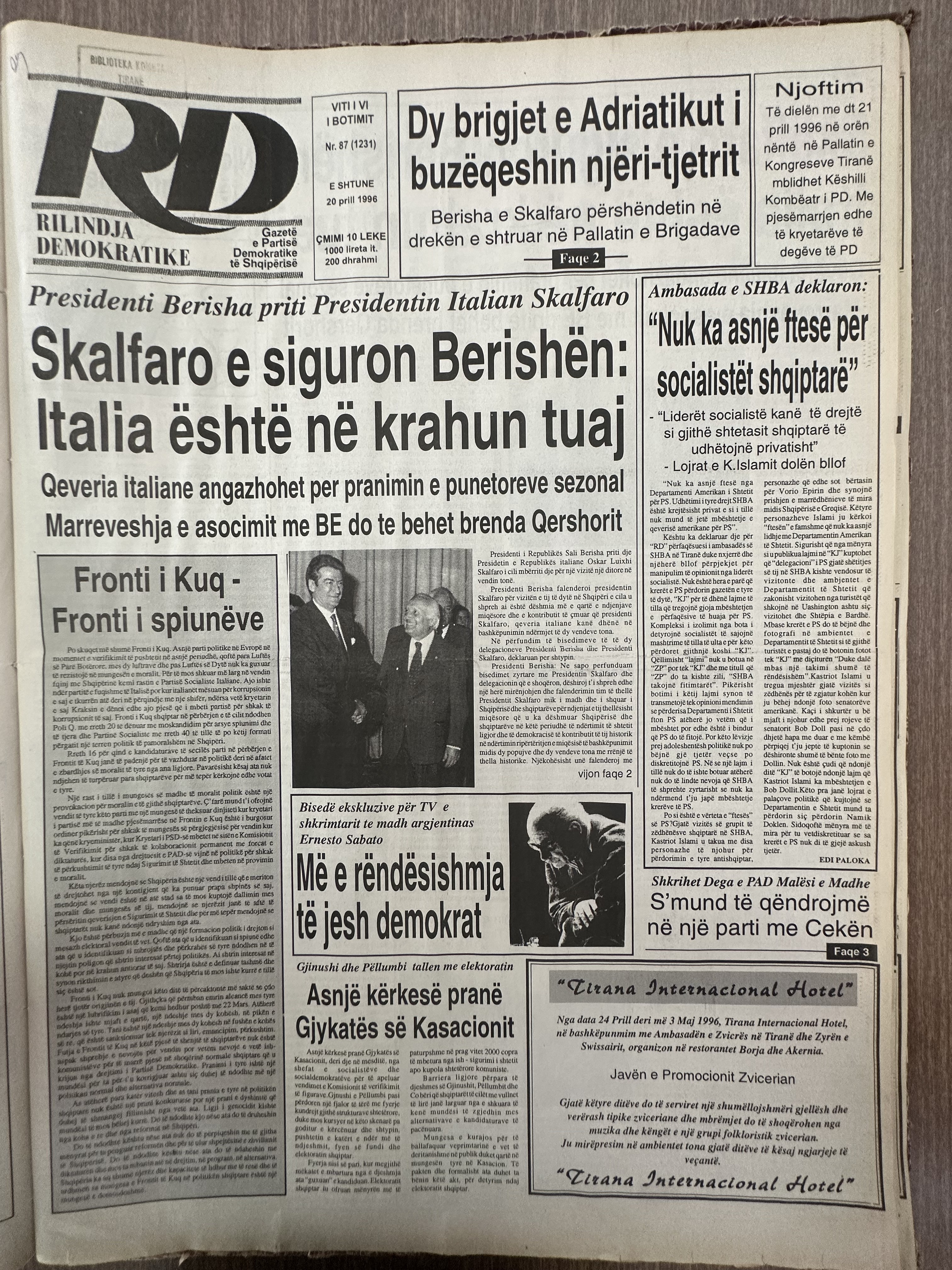 Rilindja Demokratike 1996-04-20